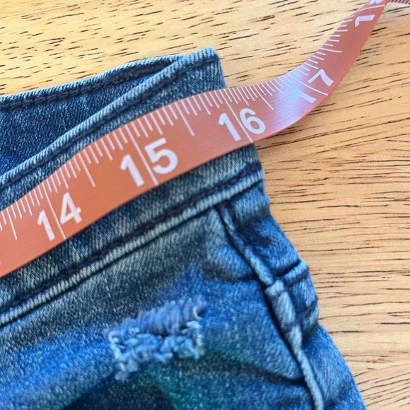 Free People Fishnet Skinny Jean in Tupelo Blue Size 26 With Button Fly - Picture 8 of 12